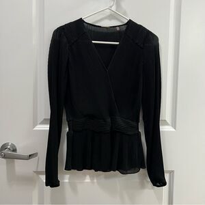 Elie Tahari Women's Long Sleeve Black Top Size Small